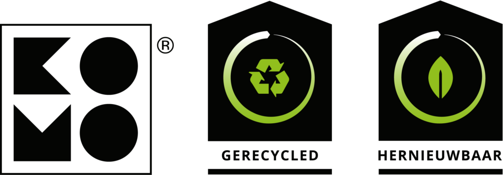 Logos: KOMO, Recycled, Renewable